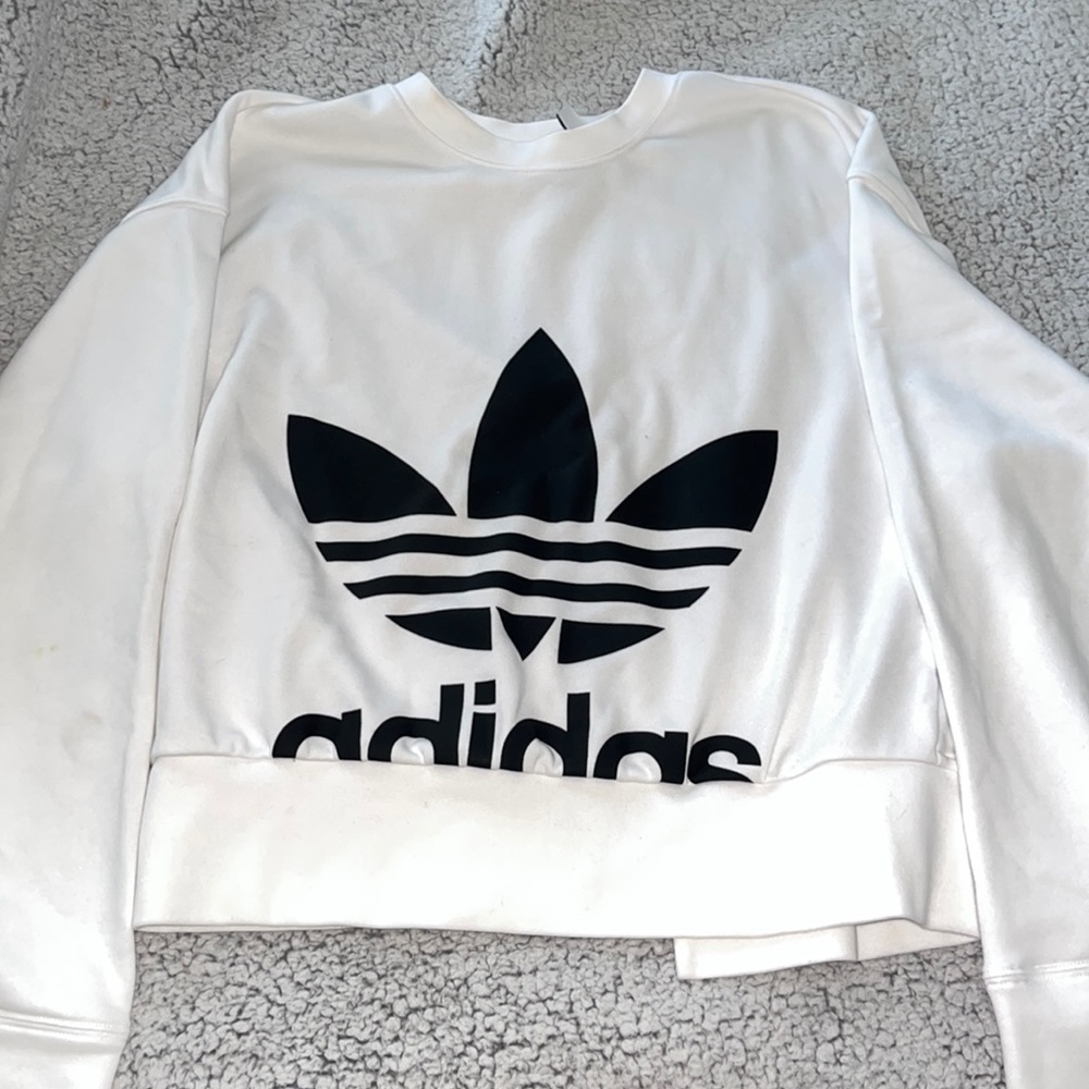 ADIDAS open back white sweatshirt